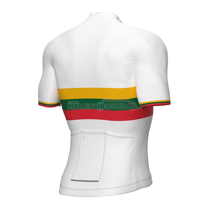 Abbigliamento Ciclismo Groupama FDJ Manica Corta 2022 Bianco Giallo Verde Rosso